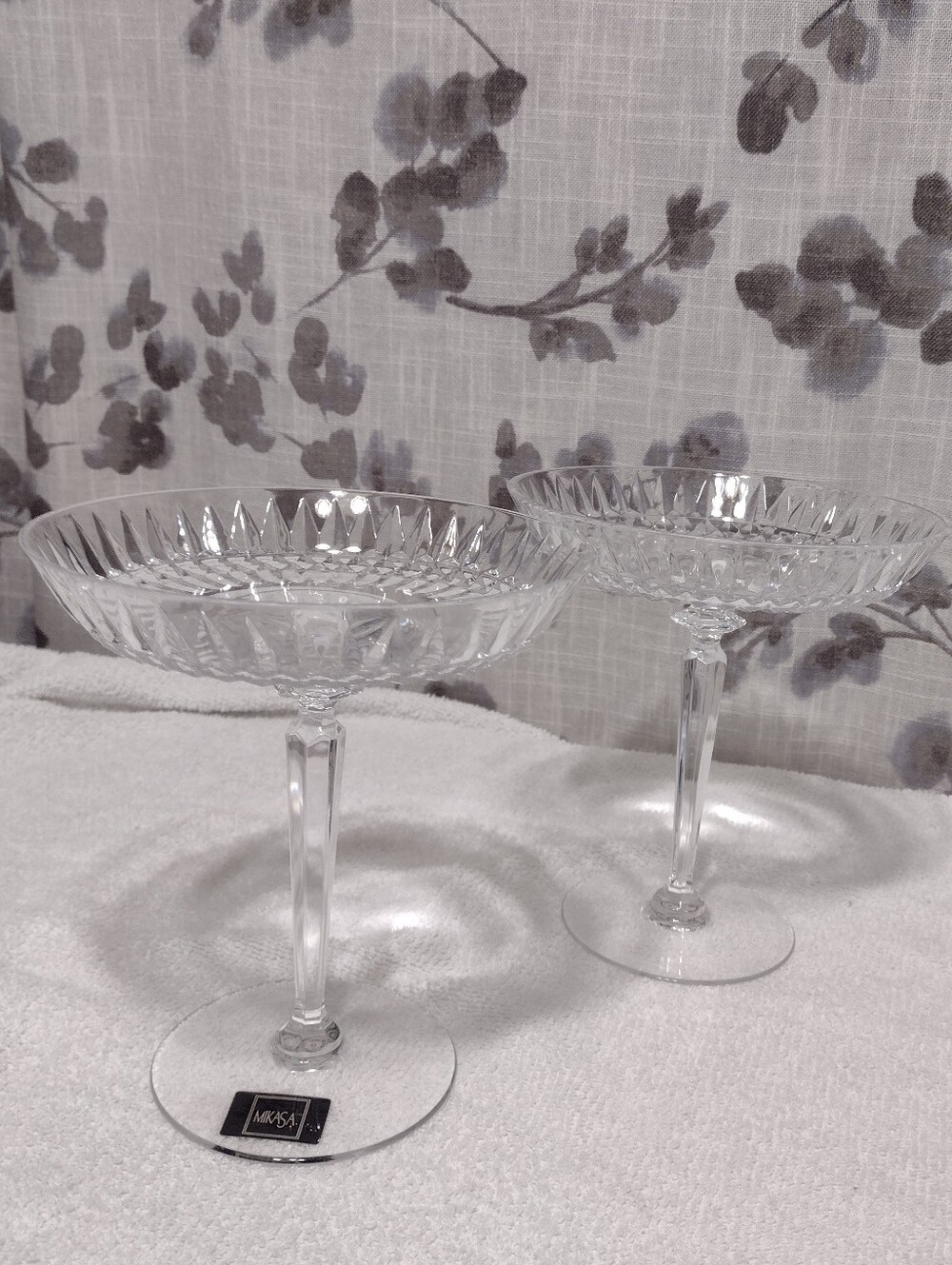 Mikasa Clear Crystal Pedestal Compote Pair